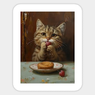 Strawberry Tart Cat Sticker